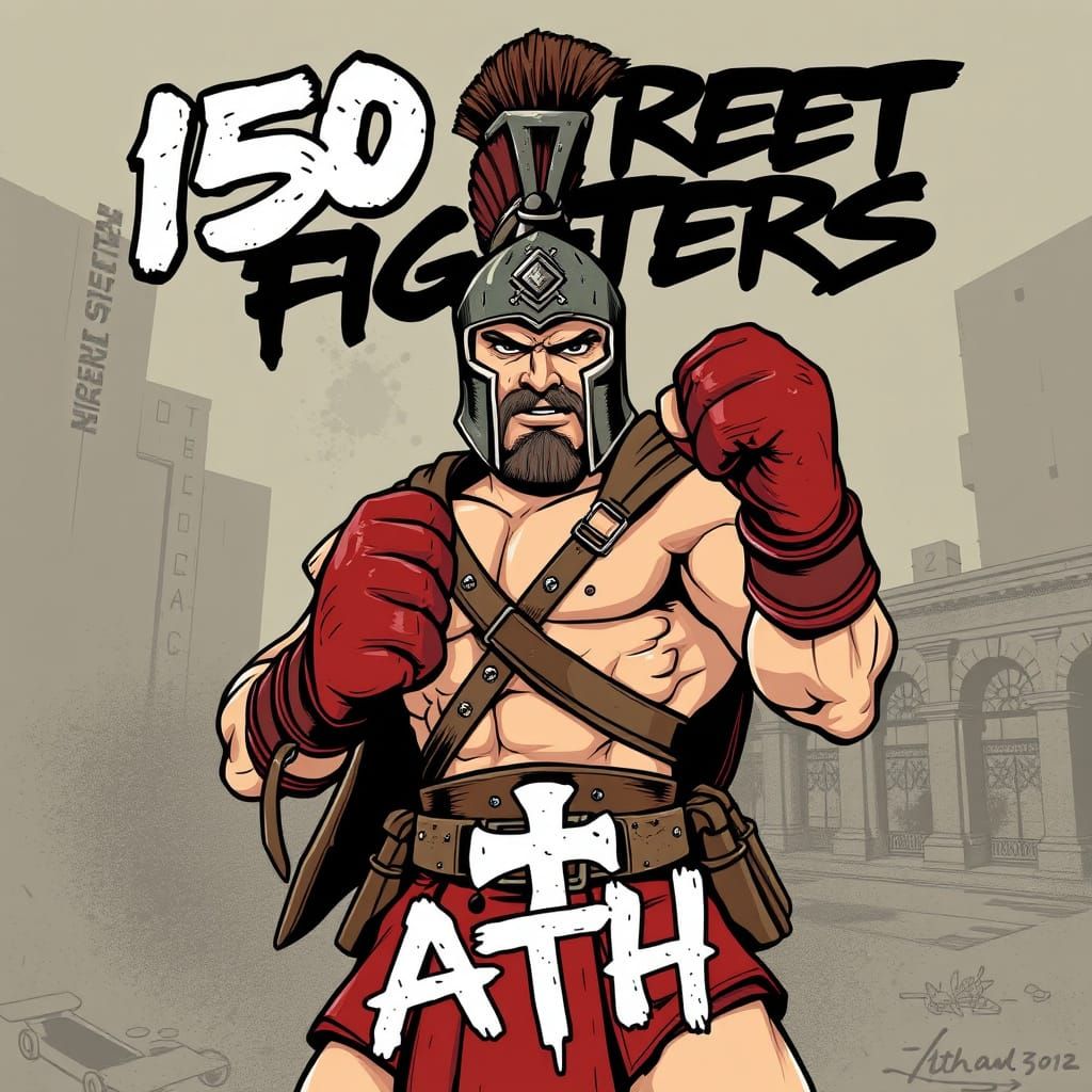 Spartan Boxer in Urban Graffiti Style