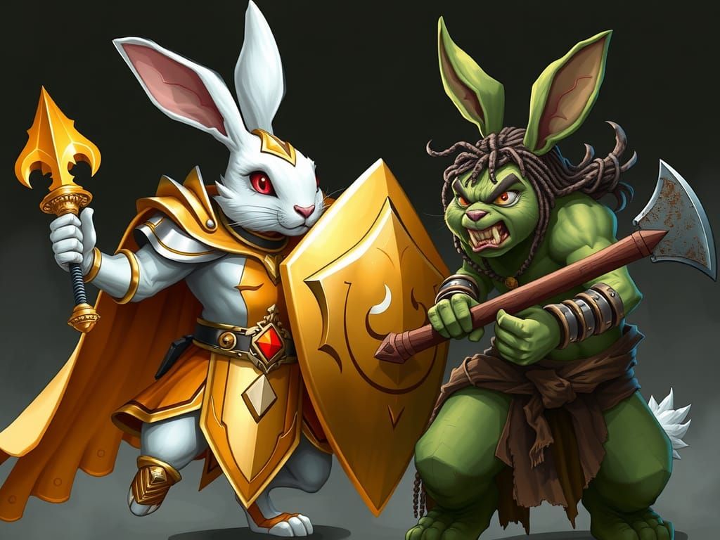 Rabbit Paladin vs Rabbit Orc: Epic Battle