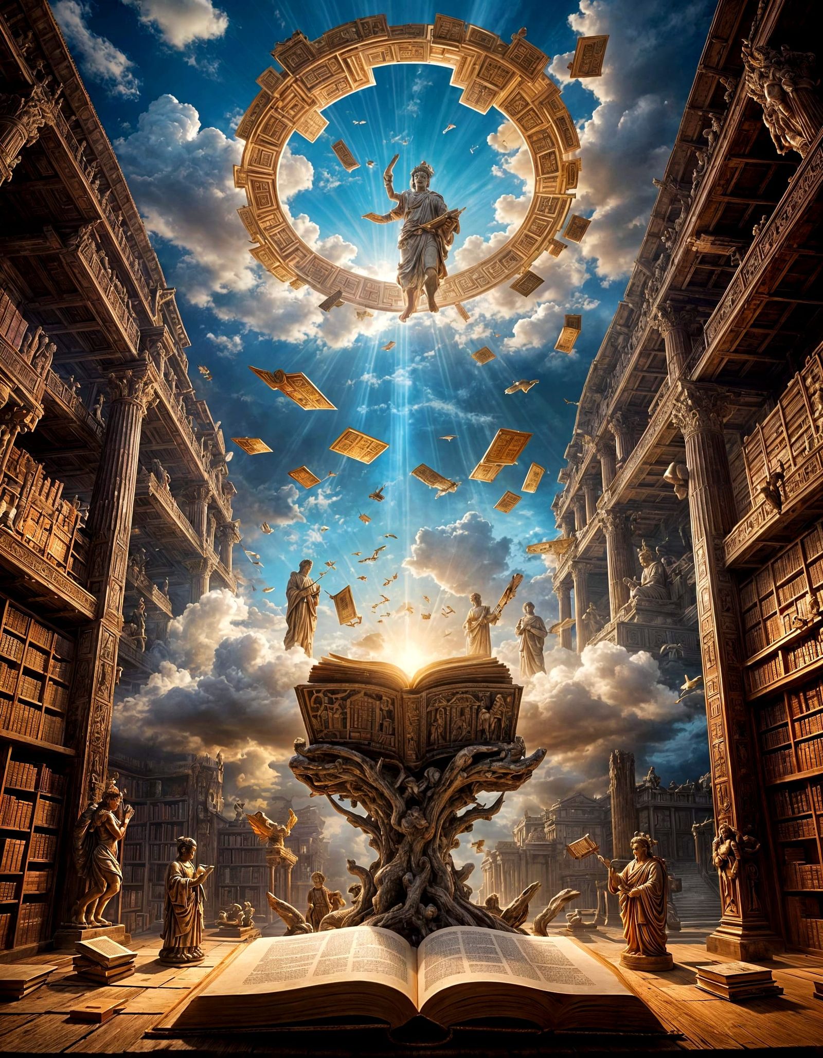 Divine Repository of Wonders in Ethereal Clouds