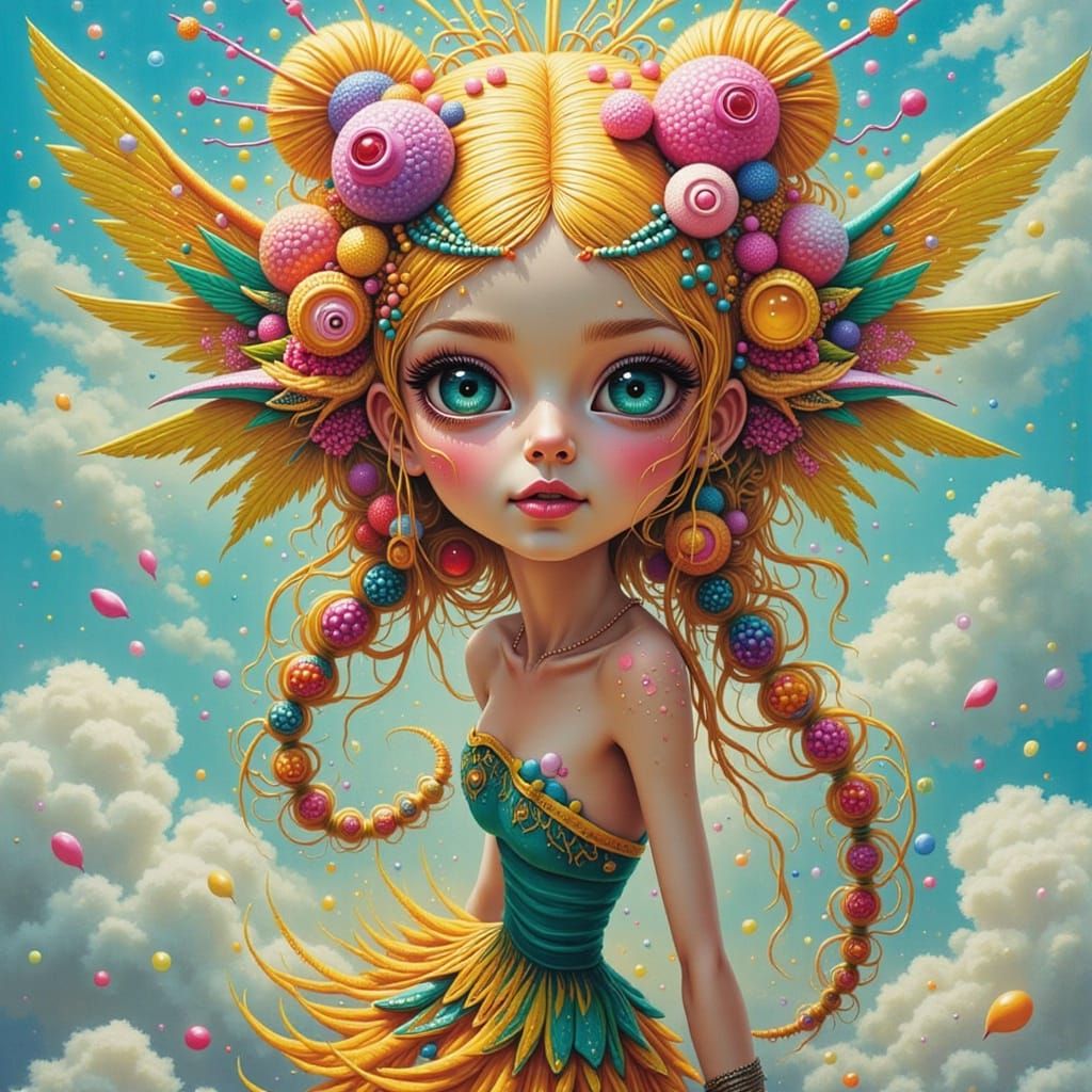 Vibrant Fairy in Whimsical Storm