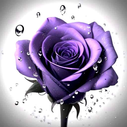 Surreal Anime-Inspired Rose Blooms in Elegant Black and Whit...