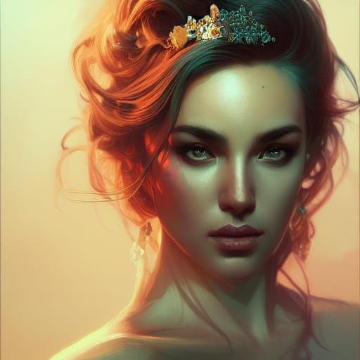 Hyperdetailed Portrait of a Killer Prom Queen