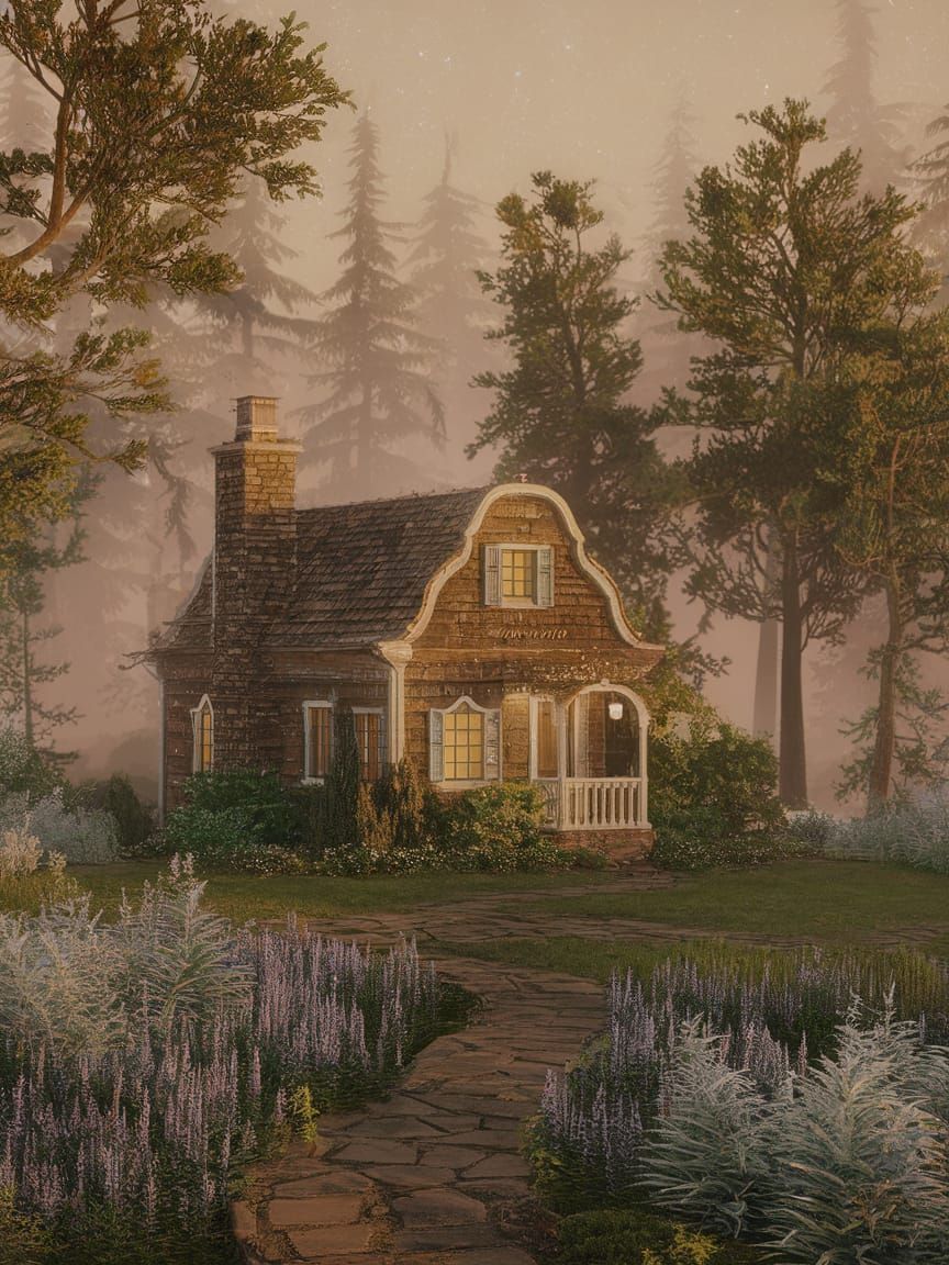 Ethereal Golden Hour Landscape with Birthday Message