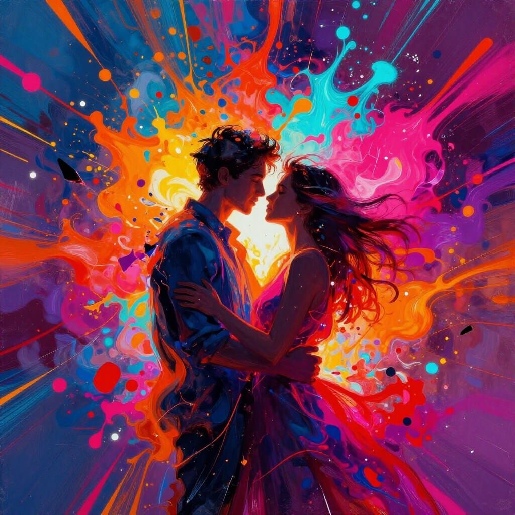Lovers Dissolve in Explosive Neon Color