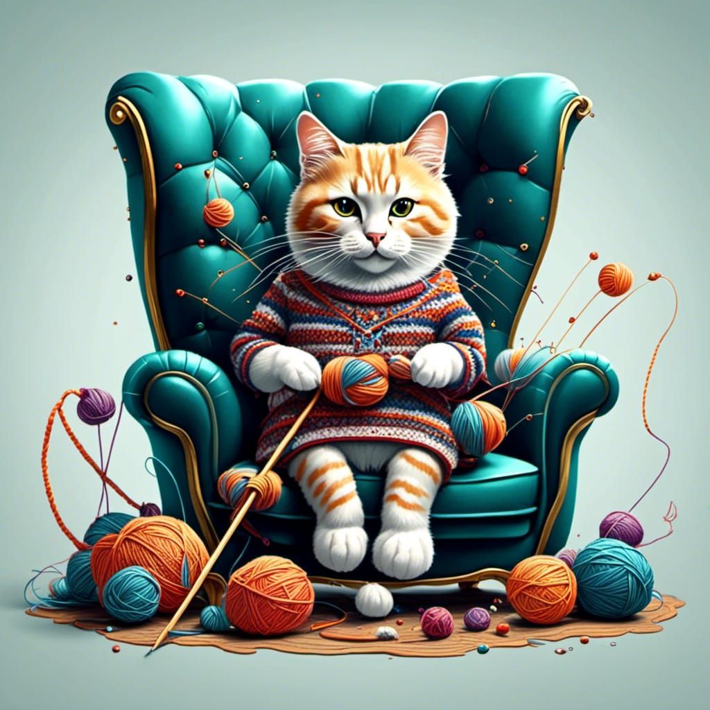 Knitting a cat jumper