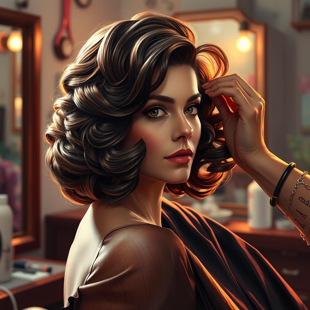 Hyperrealistic Stepford Wife at the Beauty Parlor