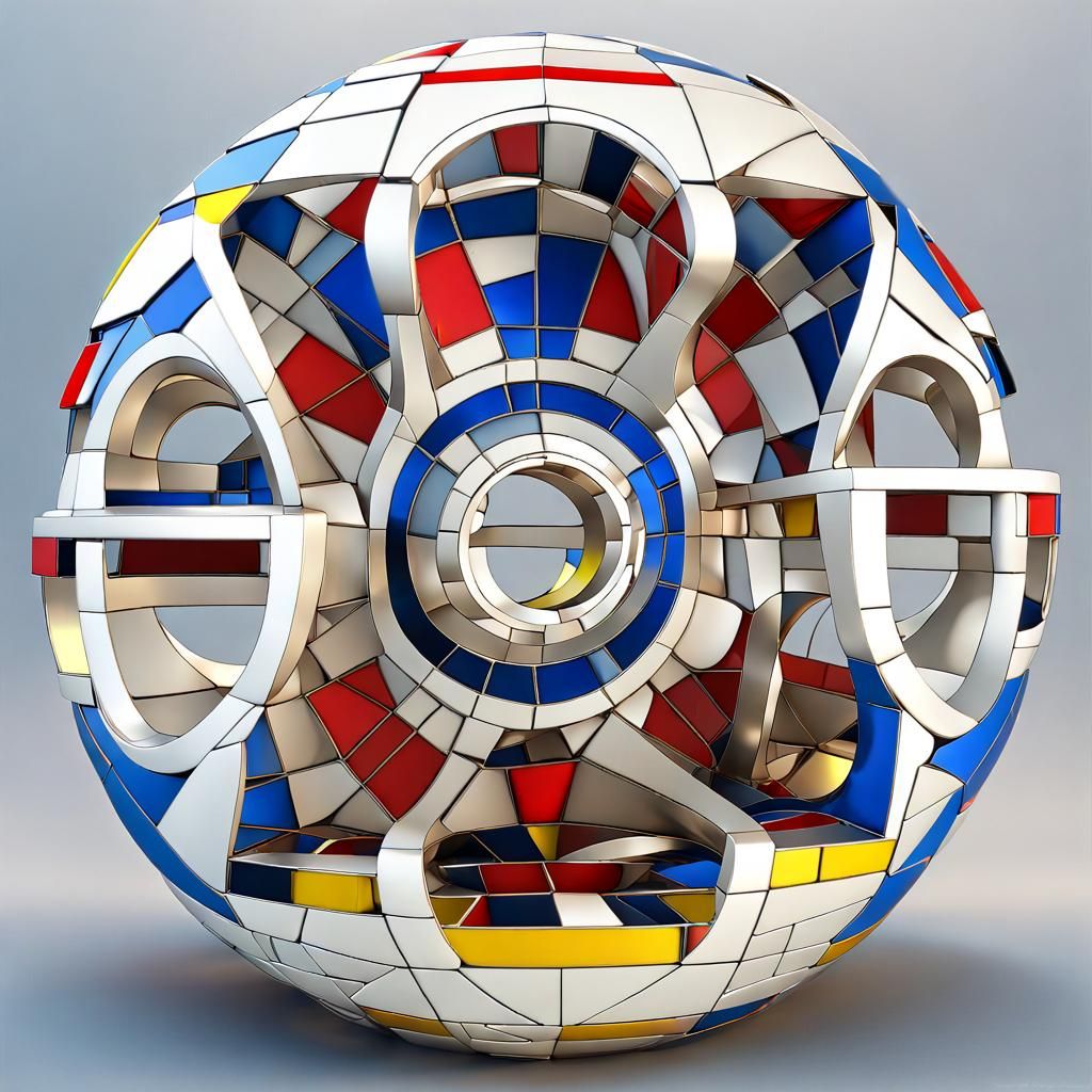 Intricate Geometric Sculpture in Art Deco Style