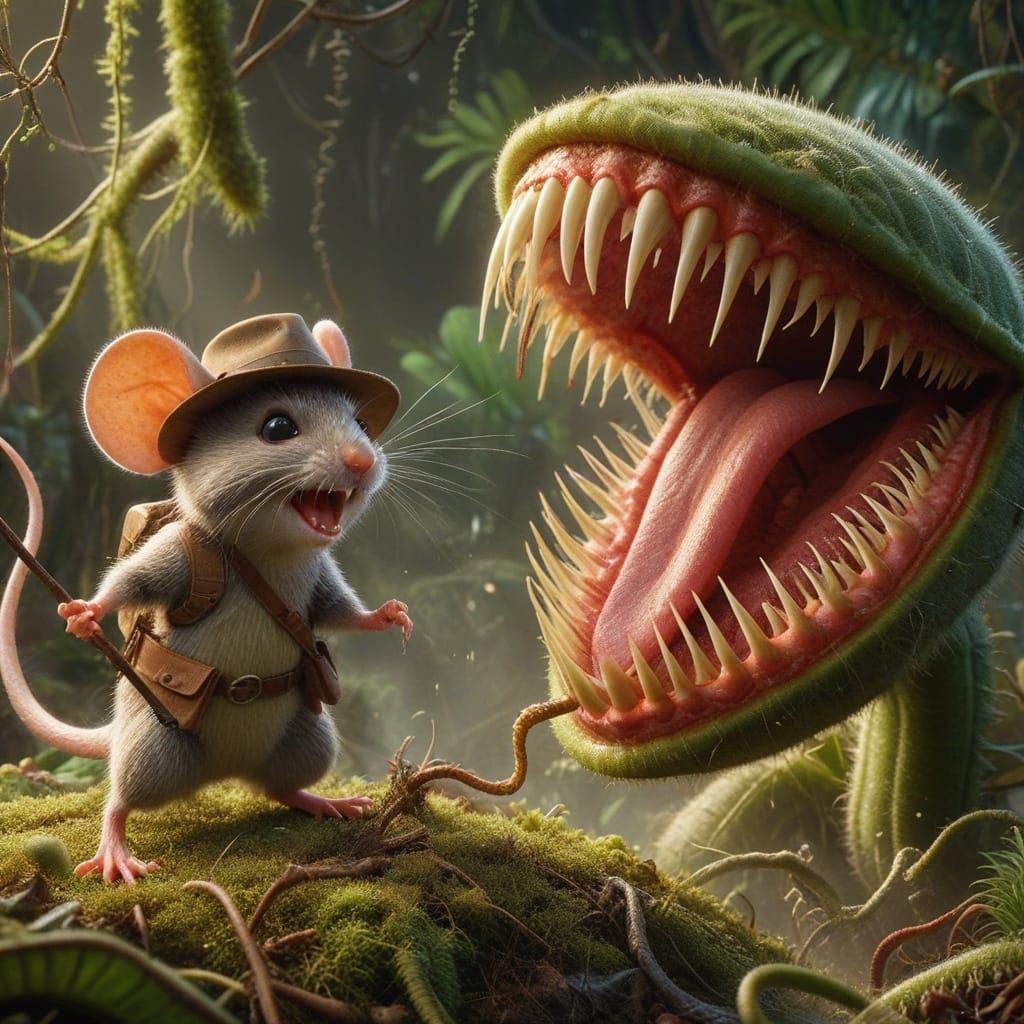 Mouse Indiana Jones and Venus Flytrap Adventure