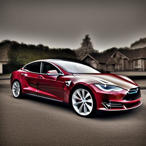 Hyperrealistic Tesla Car with Intricate Details