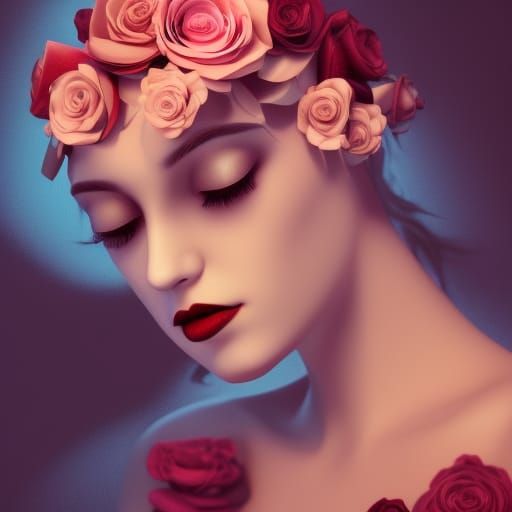 Gothic Horror: Sad Woman in Gold Lighting