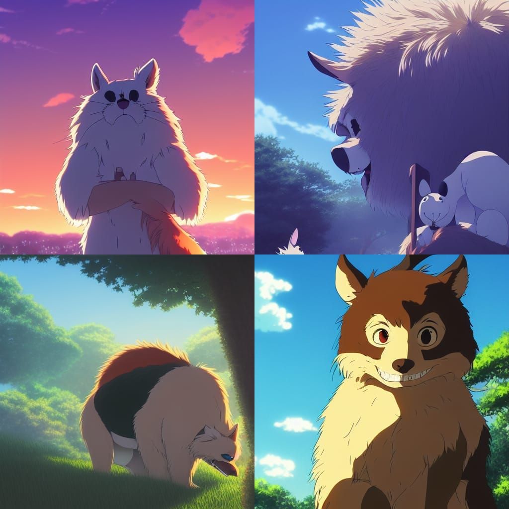 Furry Character in Studio Ghibli Anime Style