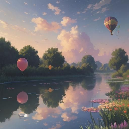 A lonely balloon in the sky