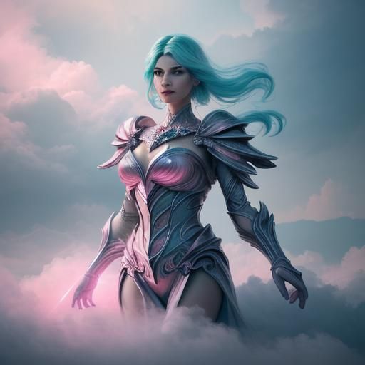 Glowing Pink Diamond in Dreamlike Realm