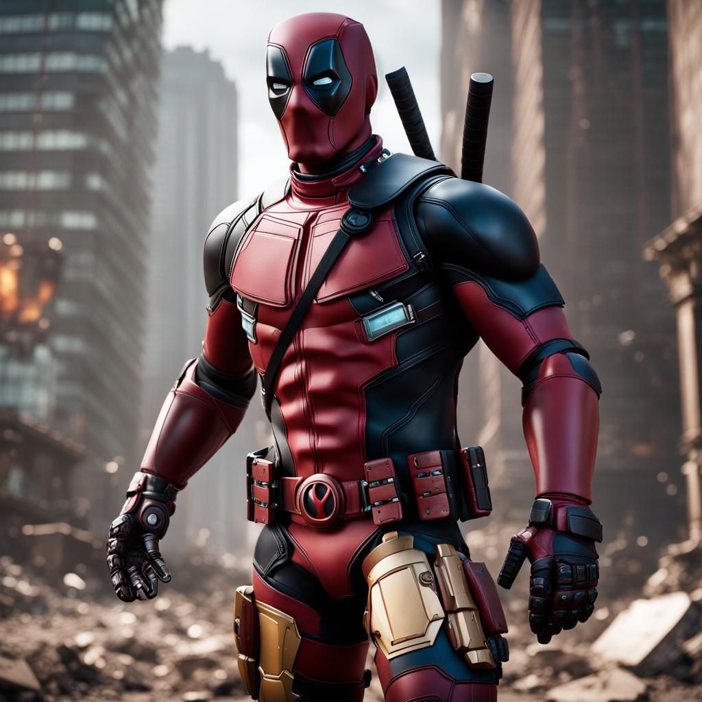 Deadpool Iron Man Fusion: Detailed Fantasy Concept Art