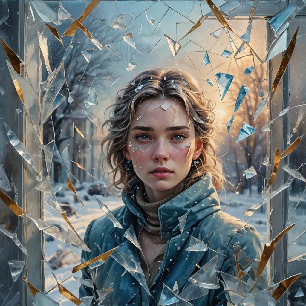 Shattered Heart, Frozen Moment in Pastel Dreamscapes