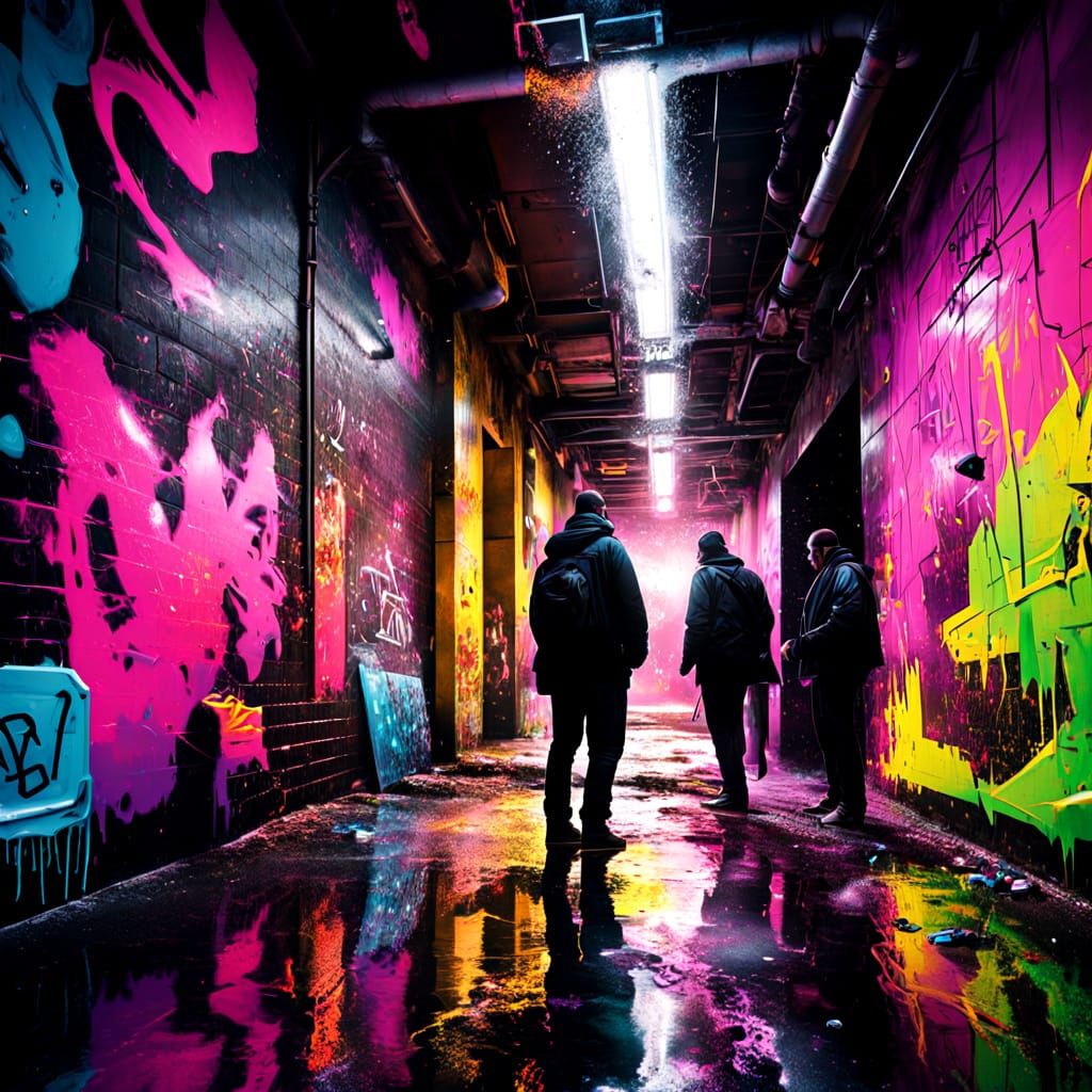 Graffiti Art of Think Tank in Street Art Style