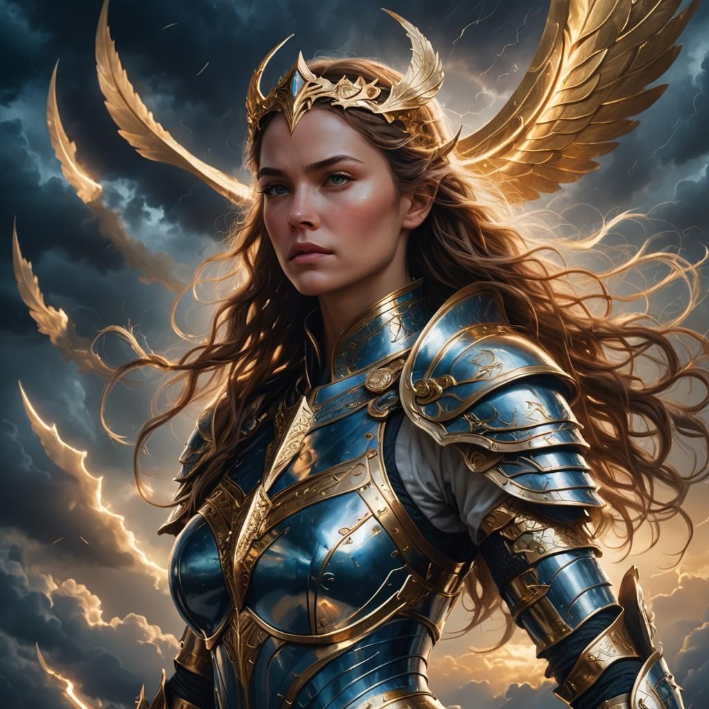 Ethereal Woman Warrior in Fantasy Digital Art