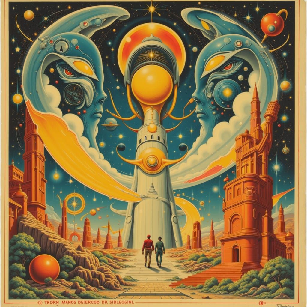 Mid Century Retro Sci-Fi Movie Poster