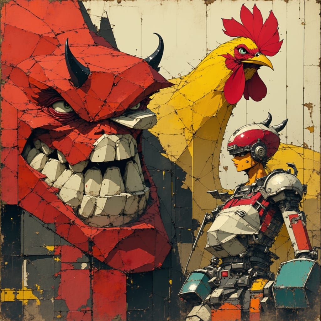 Anime Art Style: Devil, Barbarian, Robot, Rooster at Amuseme...