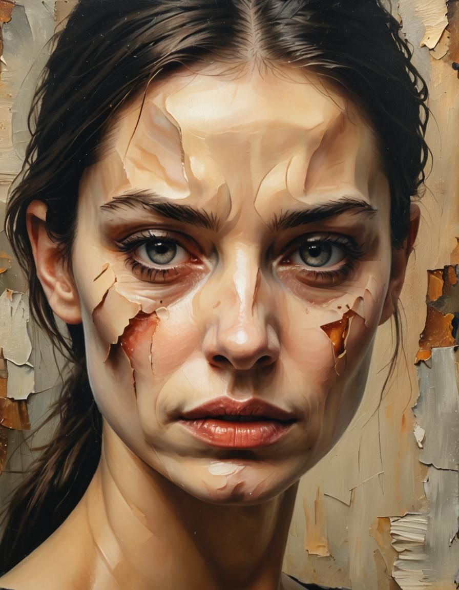 Fractured Portrait in Style of Francis Bacon