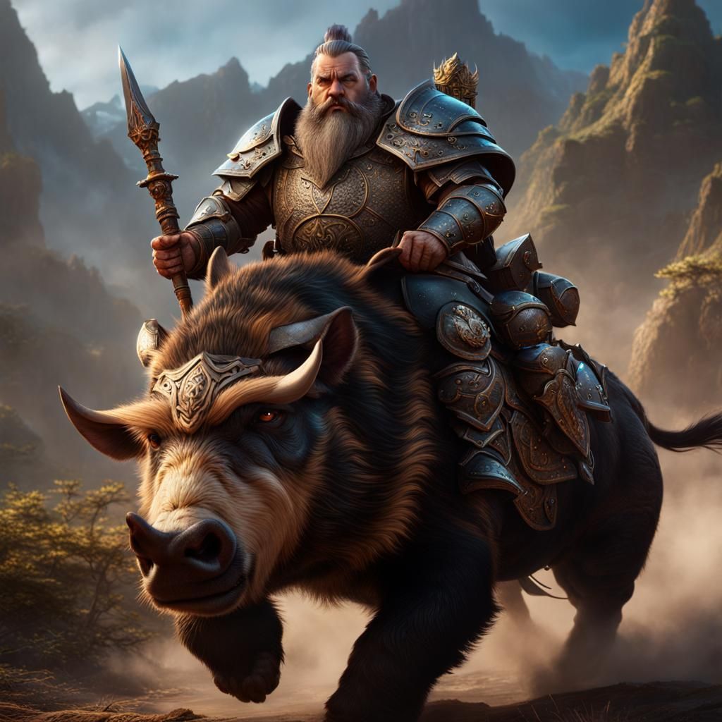 Dwarf and his War Boar