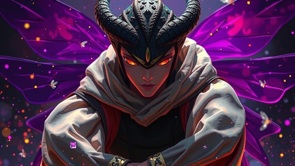 Ethereal Firefly Illuminates Whimsical Vortex Scene in Digit...