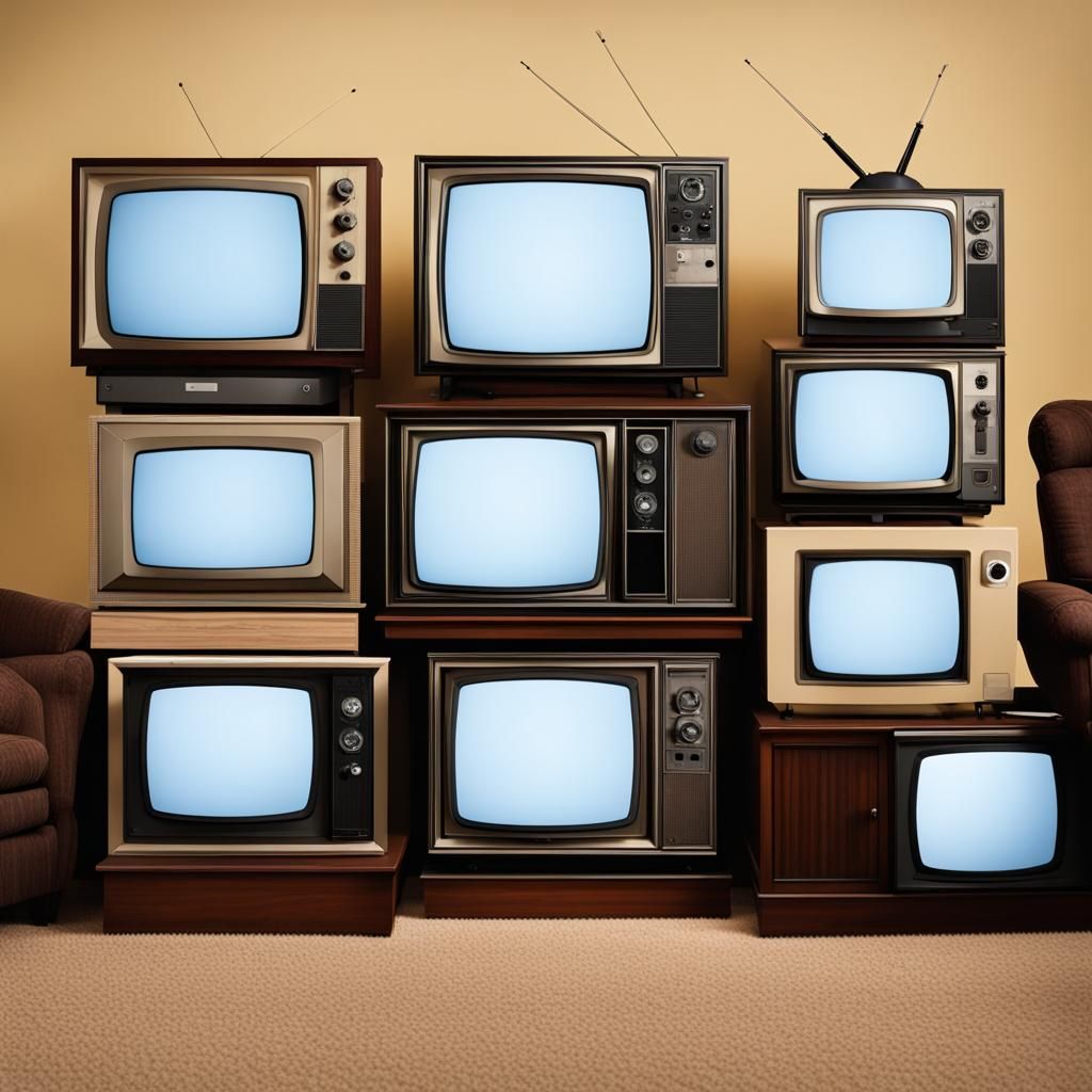 Surreal TV Family Relaxing on Couch