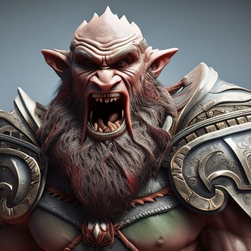 Detailed Portrait of a Norwegian Troll in Vivid Inks