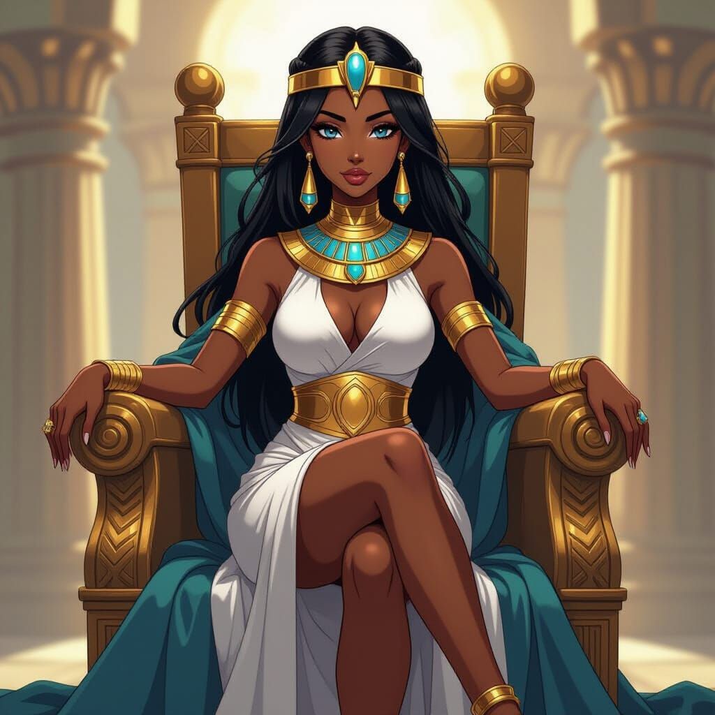 Egyptian Queen in Anime Style