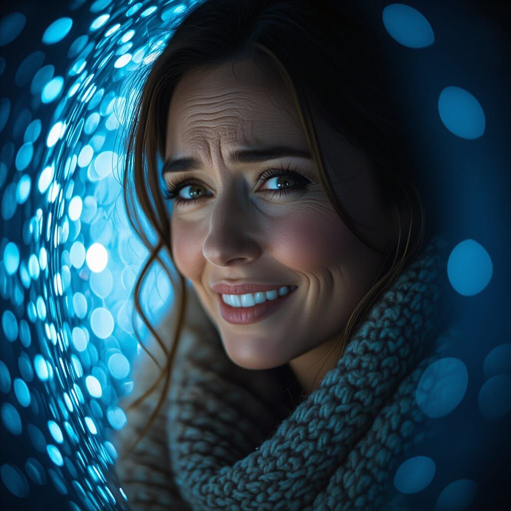 Mother's Face in Portal: A Cinematic Film Still