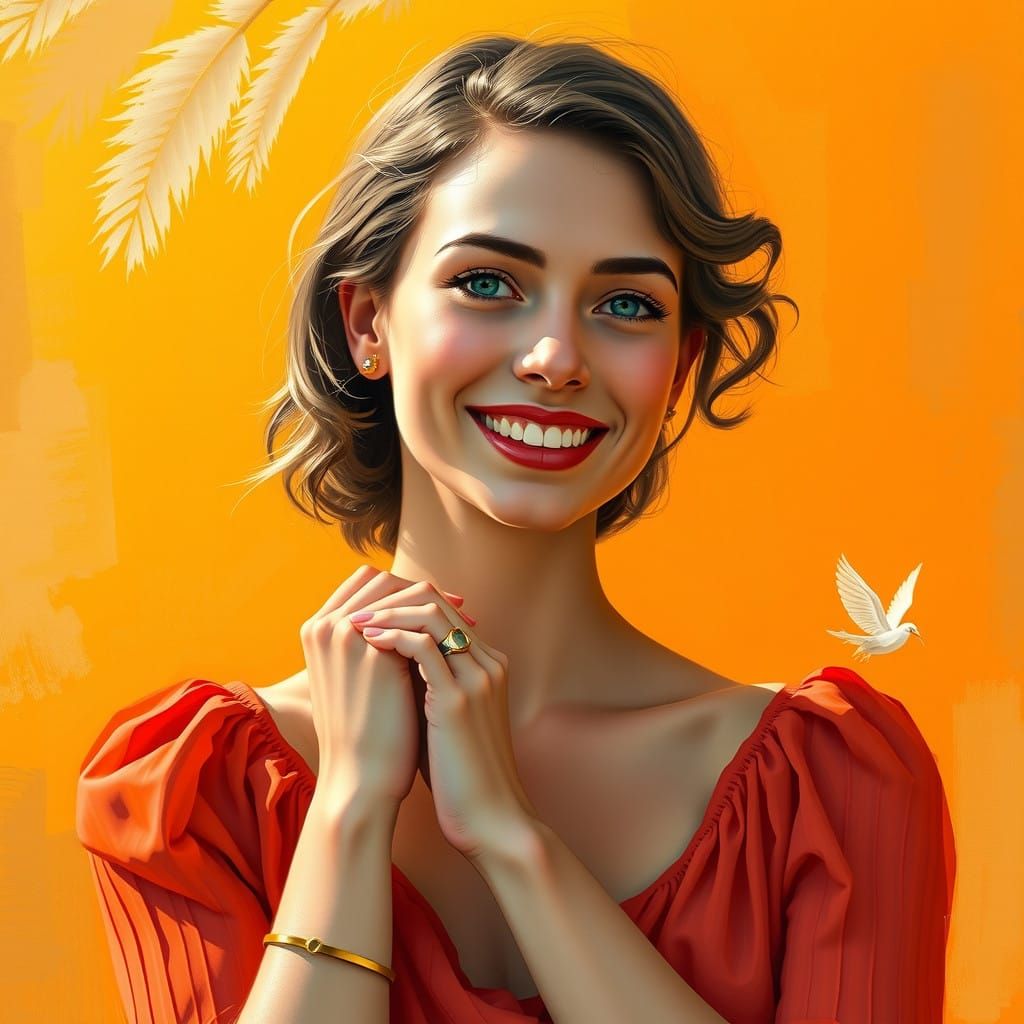 Vibrant Bride in a Golden Glow