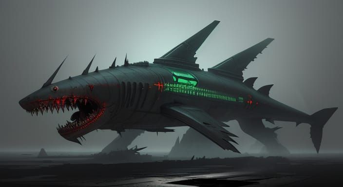Zombie Shark with lasers and a jetpack in China