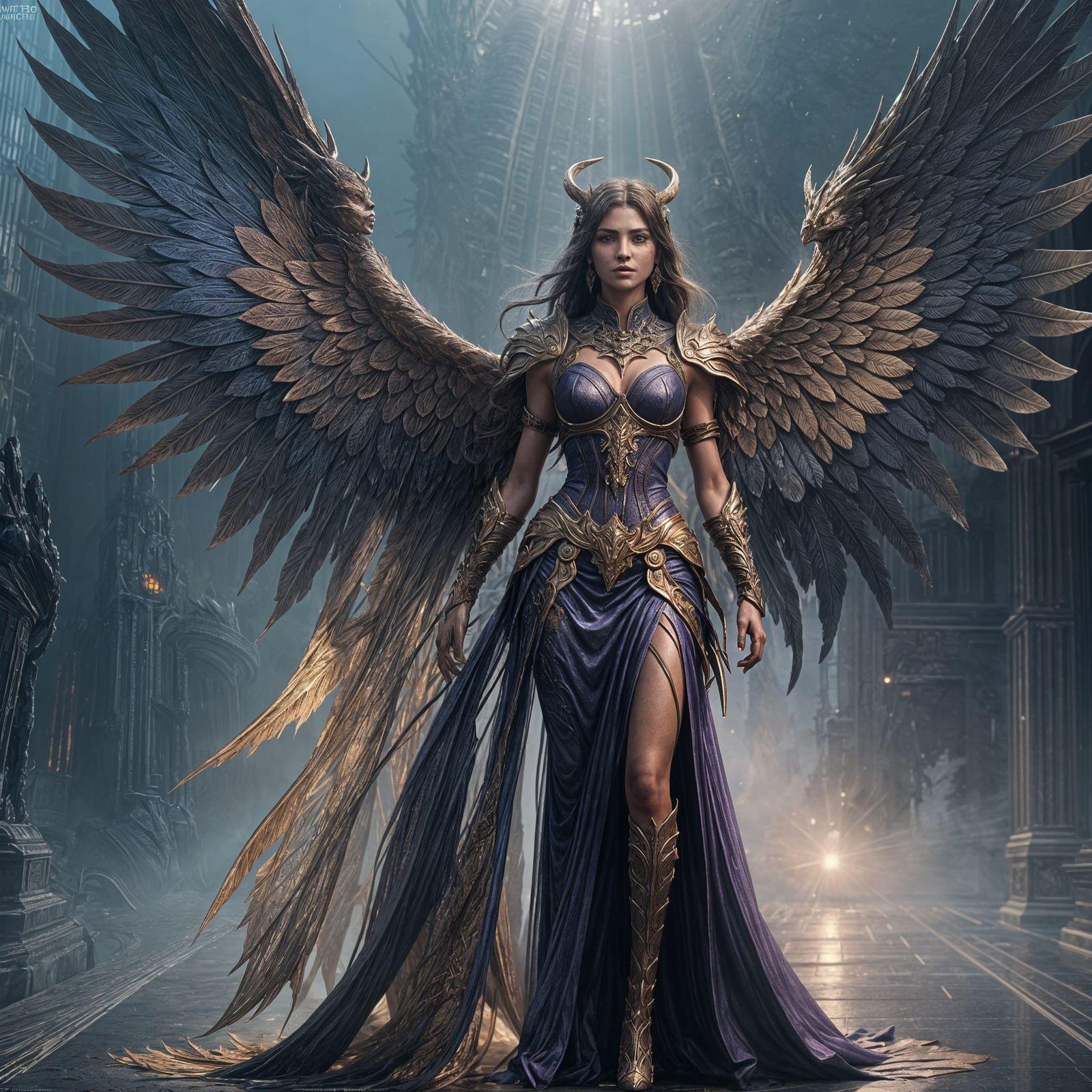 Angel Demon Hybrid Supermodel in Detailed Digital Art