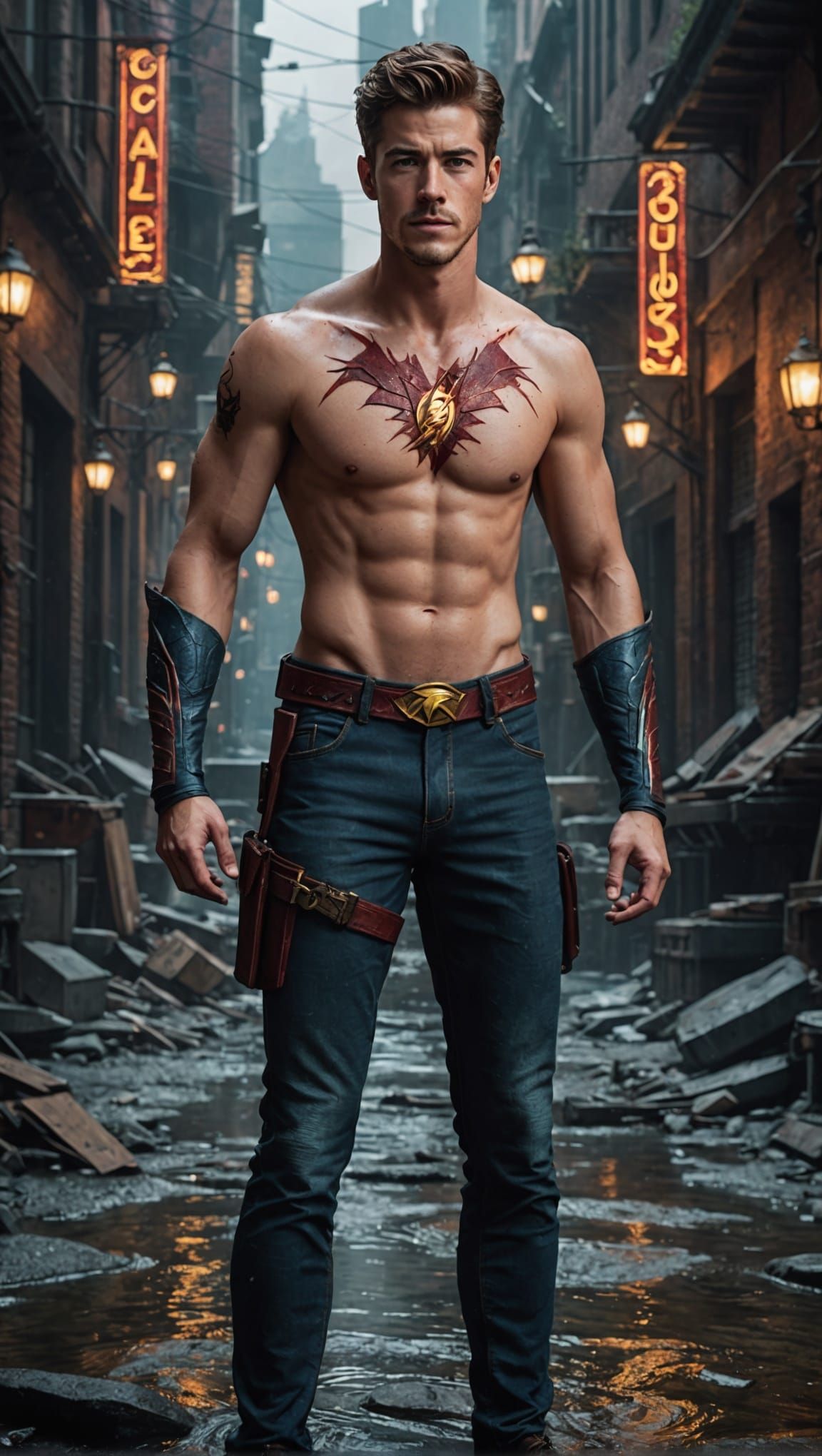 Shirtless Man: Detailed Matte Painting in Unreal Engine