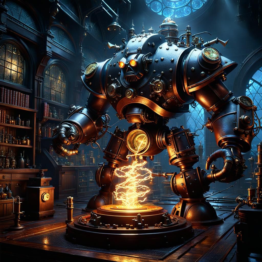 Mad Scientist Resurrects Golem in Steampunk Laboratory