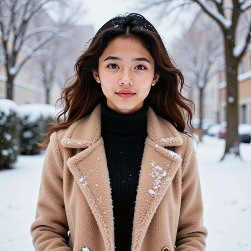 Photo Realistic Japanese Woman in Open Coat