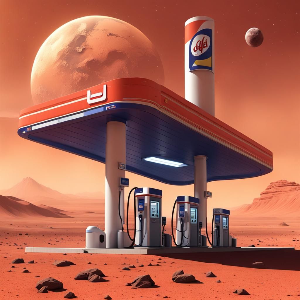 Gas Station on Mars: A Sci-Fi Refueling Stop