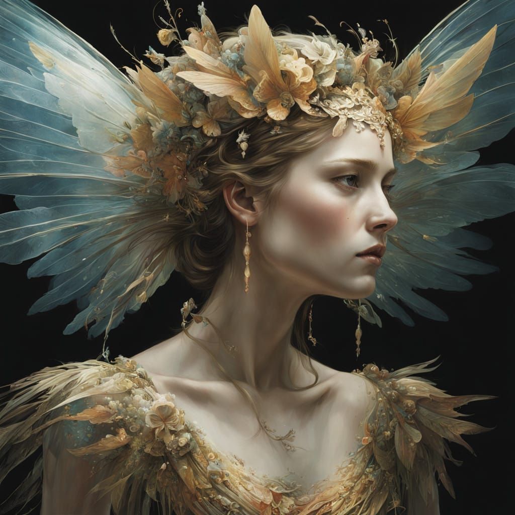 Ethereal Fairy Queen in Whimsical Winged Splendor