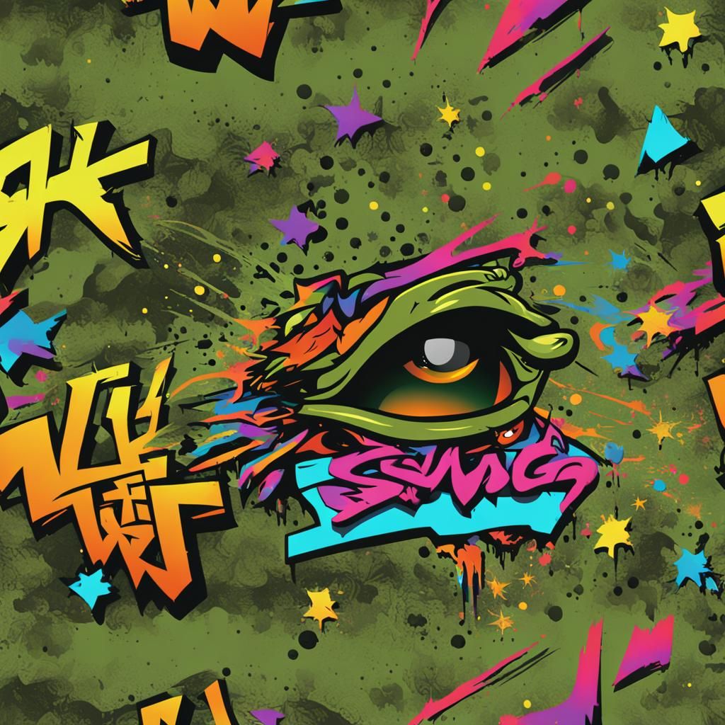 Graffiti Mural T-Shirt Design in Street Art Style