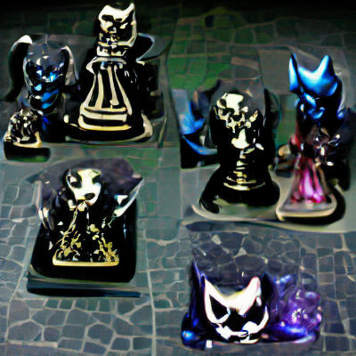 Medieval Knight's Chess Game in Dark Dungeon