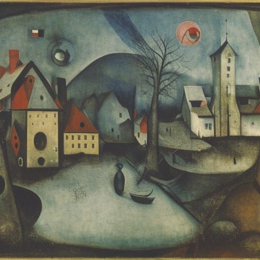 Old Man Creates Bokeh on Winter River