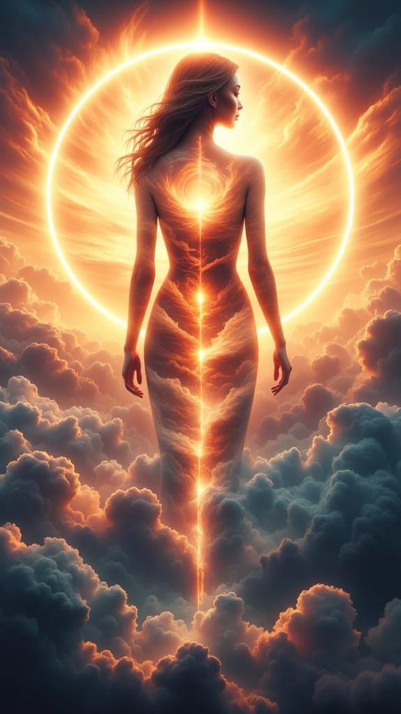 Female Silhouette Formed by Atmospheric Optics