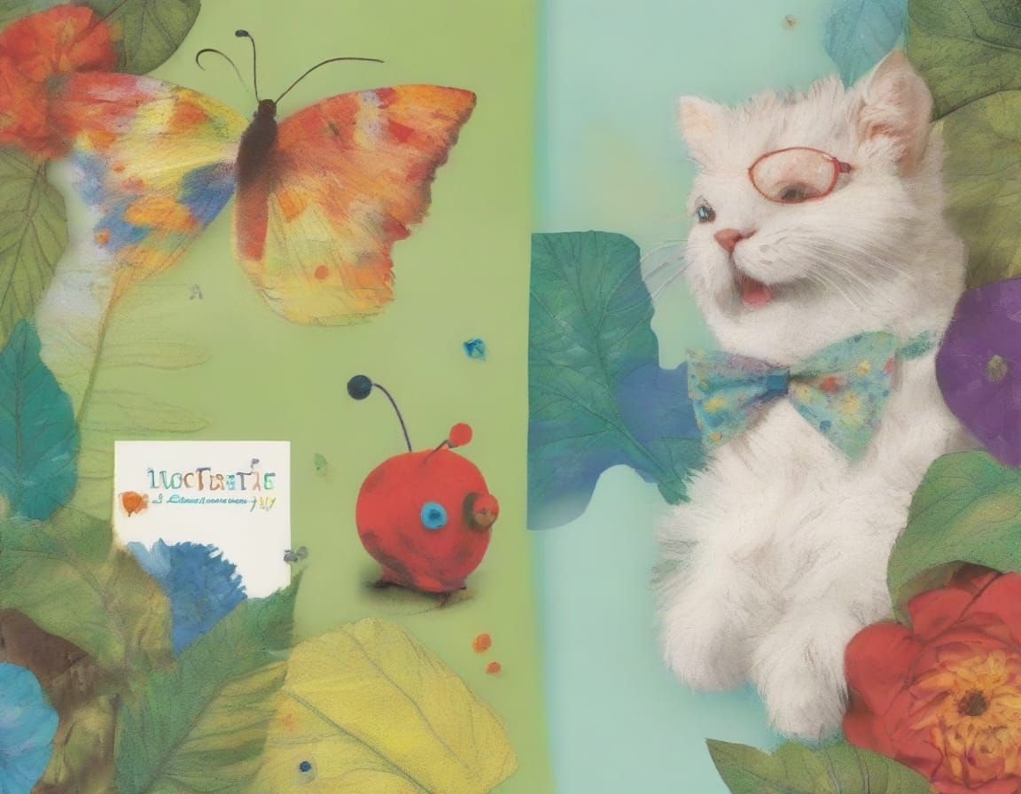 Excited Caterpillar Reads Self-Improvement Magazine