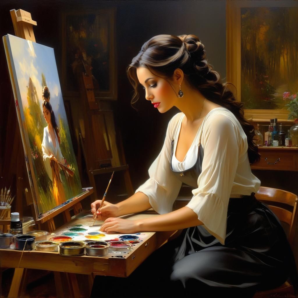 The Artist's Vision: Painting a Woman's Portrait