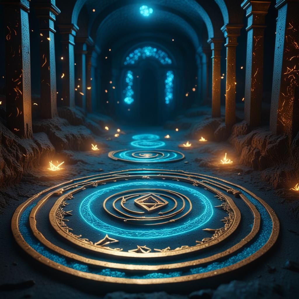 Dark magical underground runes