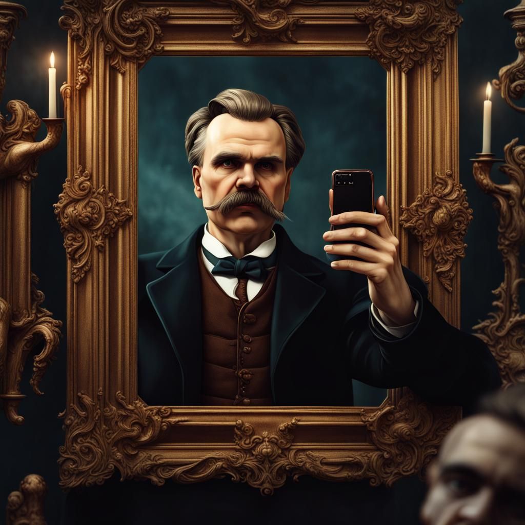 Nietzsche's Selfie: A Detailed Matte Painting