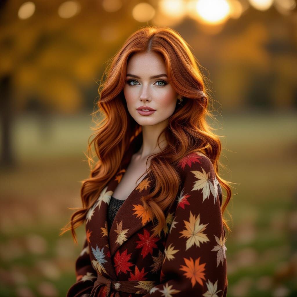 Studio portrait photo of a ((stunningly beautiful redhead fa...
