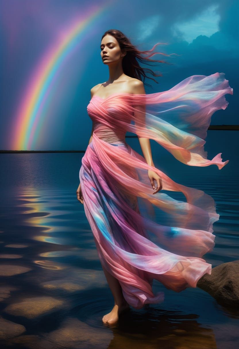 Impressionist Portrait of a Woman in a Dreamscape