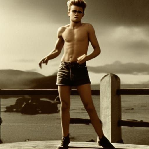Shirtless James Dean: Digital Matte Painting