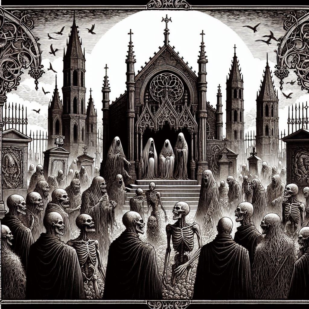 Grimdark Orc Burial in Dystopian Cemetery